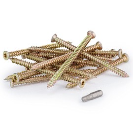 SEQUAL® 100mm (Pack of 20) Easy Drive Countersunk Direct Concrete Screws. No Plugs Needed Concrete Screw Pack Countersunk Screw with Torx Head, T30 Torx Driver Bit Included in Every Screw Pack.
