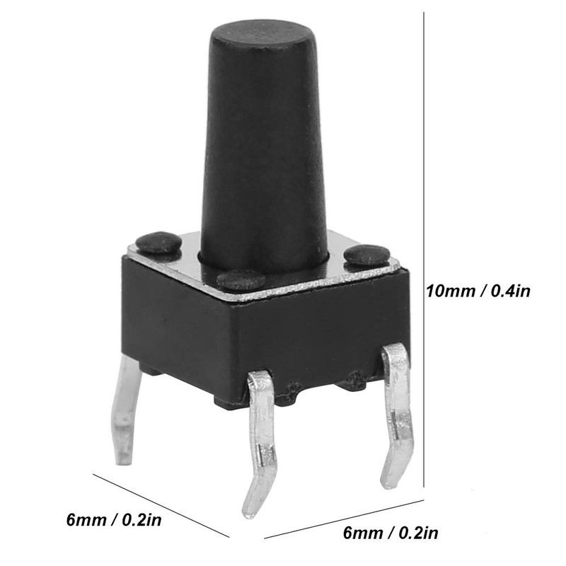 100pcs DC12V 50mA DIP Micro Momentary Tact Button Switch Assortment