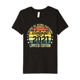 Kids 03 Year Old Gifts Vintage 2021 Limited Edition 3rd Birthday Premium T-Shirt