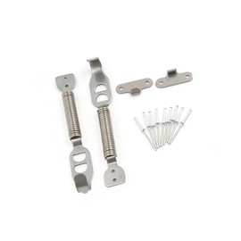 Partuto 2 PCS Silver Tone Bonnet Springs Fastener Hood Pin Lock Latch Kit Set for Auto Car Replacement