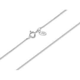 Silberketten Store Curb Chain Silver 925 Women's 1.4 mm Width I Silver Chain High Gloss with Choice of Length Including Children's Lengths I Necklace with Spring Ring Clasp, Silver