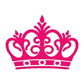 Royalty Crown Monarch King - Vinyl Decal Sticker - 7.75" x 5.75" - Hot Pink