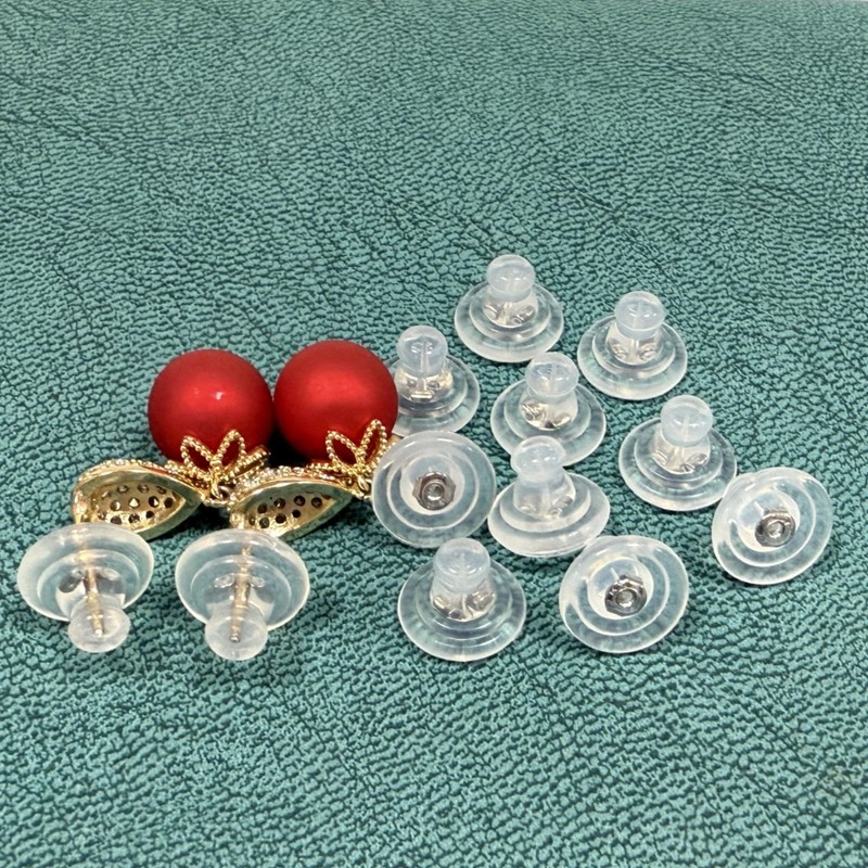 Clear Silicone Earring Backs for Droopy Ears & Studs with