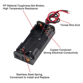 DIANN 10pcs AAA Battery Holder 2X 1.5V AAA Battery Power Case Plastic Box with Wire Applicable for Electronic Toy Home Appliance Remote Control