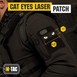 M-Tac Cat Eyes - Glow in The Dark - Morale Patches Tactical Patch Military Combat Hook Fasteners (Black - GITD)
