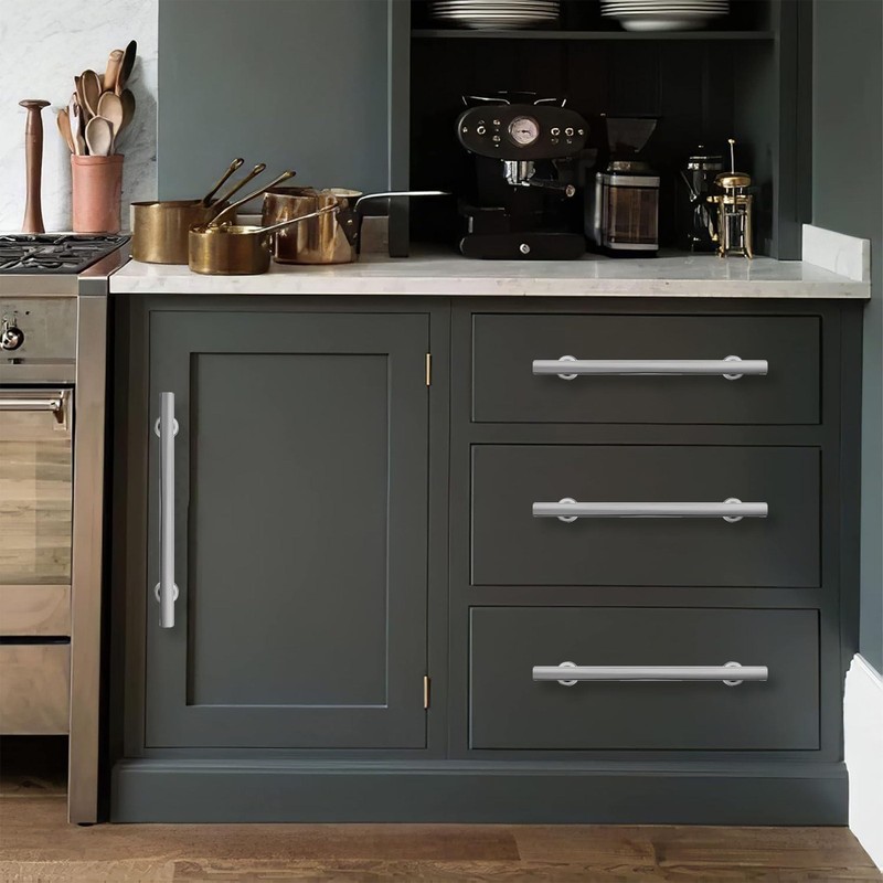 khtumeware 10 Pack 3-3/4 Inch(96mm) Brushed Satin Nickel Cabinet Pulls