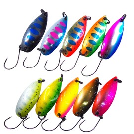 momolures Trout Fishing Spoon lure TIMO Native Color 2.8g 3.5g 4.2g Assort Set Forest MIU Style (3.5g - 10pcs Assort)