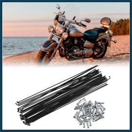 TUCKBOLD 40 Pcs Bicycle Steel Spokes 14G Bike Spoke 230mm Length with Nipples Automotive Parts