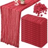 Mindsoft 12 Pack Cheesecloth Table Runner with Heart Decoration 35