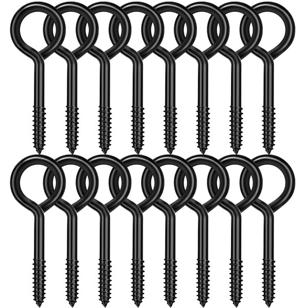 Dpyrrhic 16PCS Black Eye Hooks Screw Self Tapping Eye, 5