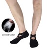 Toes&Feet 2-Pack Black Padded Cushion Barre Yoga Pilates Socks with