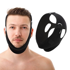Chin Strap for Sleeping, Anti Snore Chin Straps for Sleep Apnea, Adjustable Jaw Strap for Sleeping, Reuseable Anti Snoring Devices Snore Stopper for Men and Women to Stop Snoring