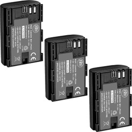 BM Premium 3 Pack of LP-E6N High Capacity Batteries for Canon EOS R, EOS 60D, EOS 70D, EOS 80D, EOS 90D, EOS 5D II, EOS 5D III, EOS 5D IV, EOS 5Ds, EOS 6D II, EOS 7D, EOS 7D Mark II, XC10 XC15 Cameras
