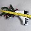 Garsons Ice Skate Christmas Ornament Greenery White Boot Pinecone Ribbon