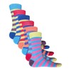 Cozy Flair 6 Pairs Men's Colourful Striped Cotton Rich Crew