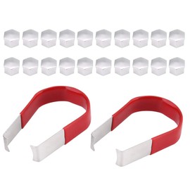 Wheel Nut Caps 19 mm, Wheel Nut Caps 19 mm, 19 mm Silver, Wheel Nut Caps, 20 Pieces 19 mm Wheel Bolt Caps, Chrome Universal Wheel Nut Cap Cover with Disassembly Tool