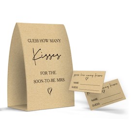 Guess How Many Kisses For The Soon To Be Mrs, Kraft, Bridal Shower Decorations, Bridal Shower Games - One Sign and 50 Cards(GUESS015)