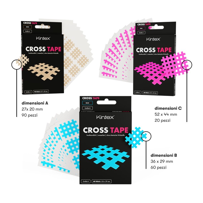 Kintex Cross Tape - Nastro Kinesiologico Autoadesivo, Delicato Sulla Pelle