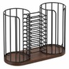 3 Compartment Coffee Cup Organizer with Lid and Straw Holder,