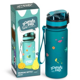 schmatzfatz Children's Water Bottle, 400 ml, Sports for School, Nursery, 1-Click Closure, Tasteless Water Bottle, Leak-Proof with Fruit Insert, BPA-Free