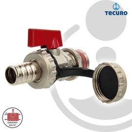 tecuro KFE Ball Valve AG 1/2 Inch, Boiler Filling and Emptying Valve, MS Chrome-Plated
