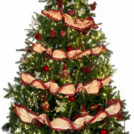 Janinka 6 Rolls 8.8 Feet Plaid Christmas Tree Garland Rustic Craft Garland Christmas Tree Ribbon Buffalo Plaid Wired Edge Ribbons for Christmas Crafts Decoration, Floral Bows Craft