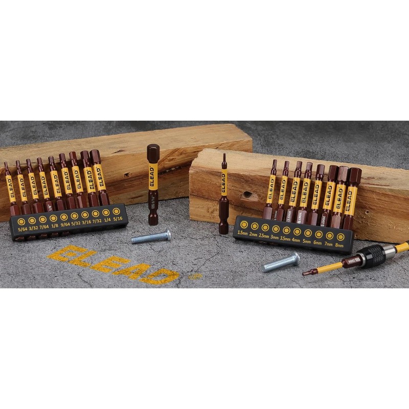 ELEAD Allen-Wrench Hex Drill Bit Set: 21PCS Durable Impact Allen