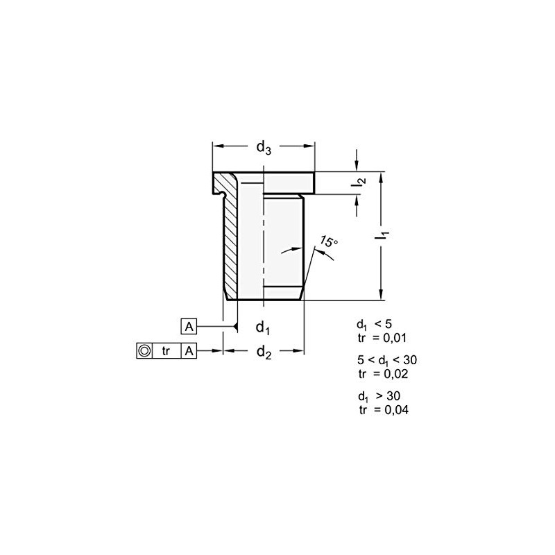 Positioning Bushing / Drill Bushing 11 mm, Length 12 mm,