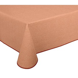BEAUTEX Oilcloth Tablecloth Wipe Clean Non-Slip with Piping Band Square Round Oval Motif Choice of Colours (Linen Texture Terracotta Square 130 x 160 cm)
