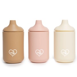 Vasos de silicona para bebé con pajita, tapa confiable, taza de entrenamiento irrompible de 6 onzas para niños pequeños