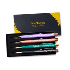 InnoBeta Dragonfly Gifts for Dragonfly Lovers for Women & Girls, Ballpoint Pen Set of 4, Perfect for Birthday, Christmas, Mother's Day