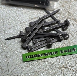 The Heritage Forge Horseshoe Nails - Size 5 - City Head - for Jewelry Supplies, Leaded Stained Glass Projects, Horses, or Rustic Decor Blackened - 25…