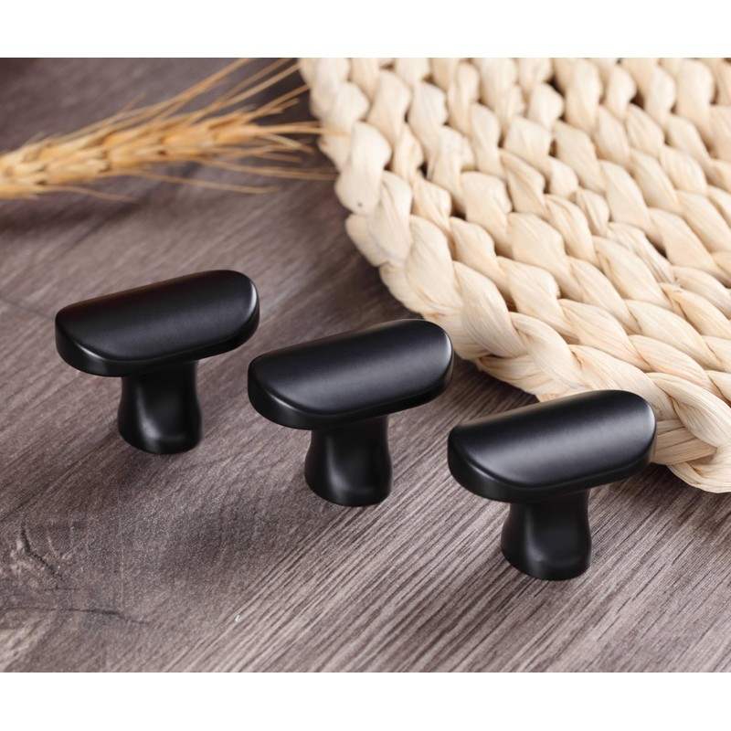 Druvlium Black Drawer Knobs 10 Pack 32mm Length Black Door