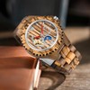 Dentily Mens Mechanical Wooden Watches Moon Phase Wood Watch for
