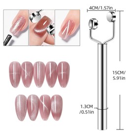 XEAOHESY 1 Piece Y-shaped Silver Cat Eye Magnet for Nails Multi-Functional Nail Magnet Tool Double Ended strong Magnet Stick for Cat Eye Gel Nail Polish