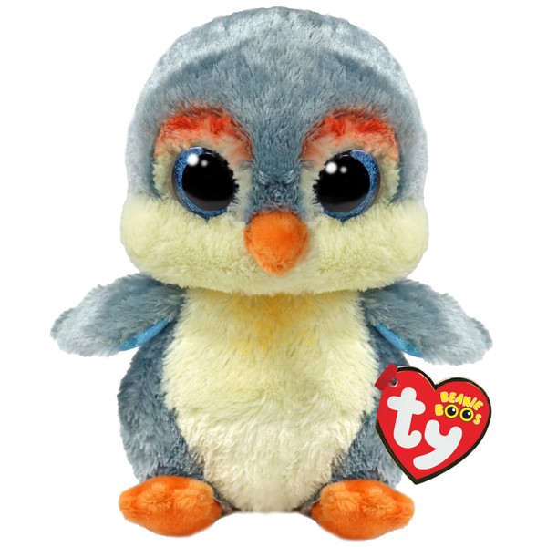 Ty Fisher Penguin Beanie Boo Regular 14 cm - Squeezable Beanie Baby Soft Plush Toys - Collectable Cuddly Stuffed Toy