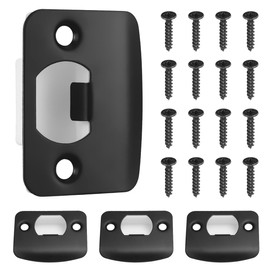DOITOOL 4 Pcs Door Strike Plates, 2.3" X 1.8" Plates for Interior Doors, Deadbolt Strike Plate, Stainless Steel Deadbolt Covers Door Latch Reinforcement Kit for Door Handle and Deadbolt