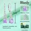 Blaniy Square Princess Cut Dangle Drop Earrings 925 Sterling Silver