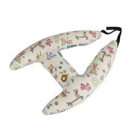 Qchomee Kids Car Travel Pillow Car Seat Belt Cushion Head Neck Support Pillow Safety Strap Covers Adults Children Headrest for Car Travelling Sleeping Pillow, Beige
