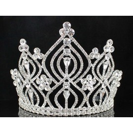 Breathtaking Clear Crystal Rhinestone Tiara Crown Bridal Prom Pageant T11882