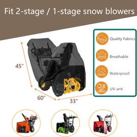 FLYMEI Snow Blower Cover Heavy Duty 600D Snowblower Covers Waterproof, Outdoor Snow Thrower Cover Universal Fit for EGO, Honda, Ryobi, Cub Cadet, Ariens, Troy Bilt, Snow Joe, Toro