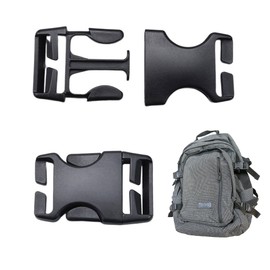 YJFY Pack of 2 Buckles Click Lock Backpack Strap Buckle Fastener Threads No Need to Remove for Backpack Repair, Pet Collars and More, black