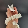 Cinderwing White 24" Crystal Articulated Dragon 3D Printed Sensory/Fidget Toy,