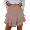 Lepunuo Boho Shorts for Women High Waisted Ruffle Tiered Flowy