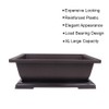 MUZHI 3PCS Large Rectangular Bonsai Tree Pots Planters with Tray