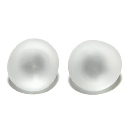 Beautiful White Sea Glass Stud Earrings (S106)