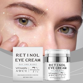 Large Size 50g Retinol Eye Cream for Fine Lines – Anti-Aging Firming Cream with Vitamin C & E, Hydrating Under Eye Treatment to Reduce Wrinkles, Gentle for Daily Use