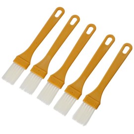 couponhub 5 Pcs Basting Brush for Cooking Pastry Brush, Multi-purpose PET Silk Plastic Handle Cleaning Brush for Baking Dishwasher Safe Grilling, Hairbrush, Corn, Grilm, Wall(14.8x1.9cm)