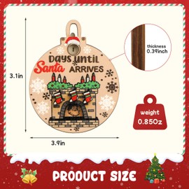 Christmas Countdown Decoration, Hanging Days Until Christmas Countdown Sign, Rotating Christmas Countdown Calendar, Reusable Countdown to Christmas Sliding Ornament for Christmas Tree, Home Decor (A7)