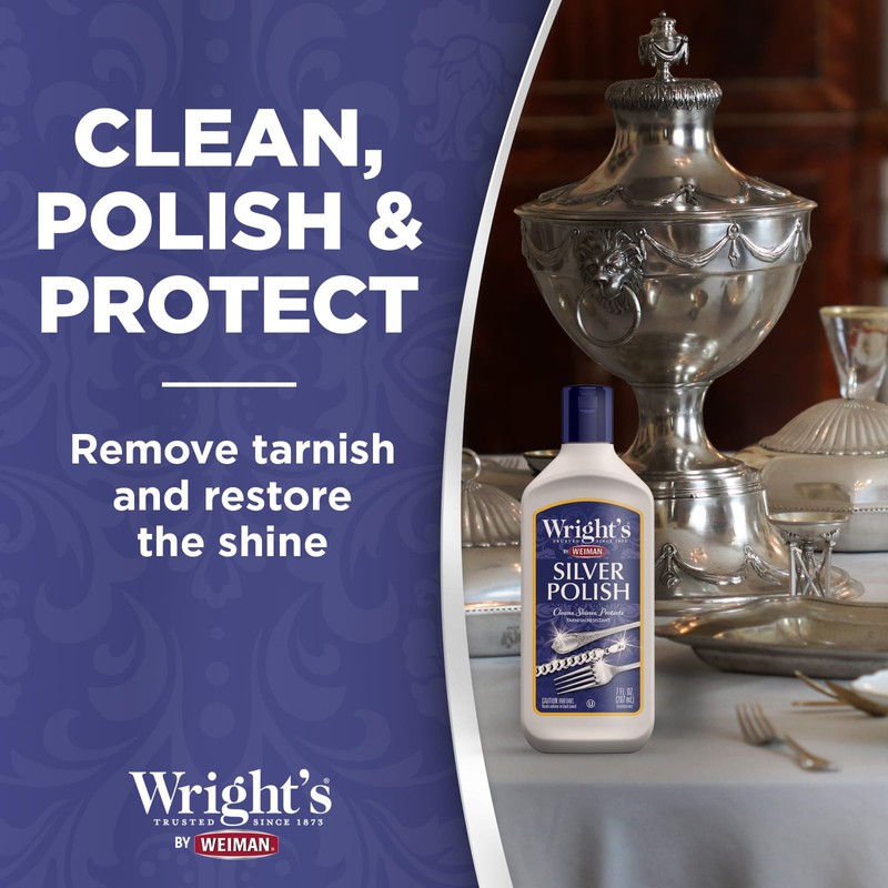 Wright's Silver Cleaner and Polish - 7 Ounce (2 Pack)